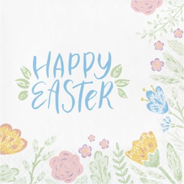 Creative Converting&trade; "Happy Easter" Bunny Lunch Napkins (Set of 20). View a larger version of this product image.