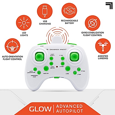 Sharper Image&reg; Glow Up Mini Stunt Drone in White. View a larger version of this product image.