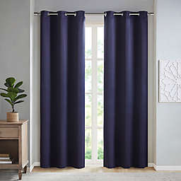 SunSmart Taren Solid Blackout Triple Weave Grommet Top Window Curtain Panel Pair (Set of 2)