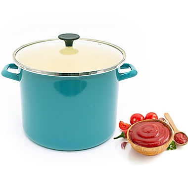 Starfrit the Rock Nonstick 11.6 qt. Enameled Carbon Steel Stock Pot in Aqua. View a larger version of this product image.
