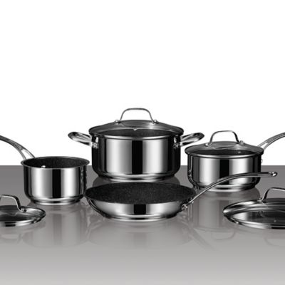 Starfrit the Rock Nonstick Stainless Steel 8-Piece Cookware Set