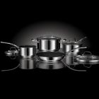 Alternate image 2 for Starfrit the Rock Nonstick Stainless Steel 8-Piece Cookware Set