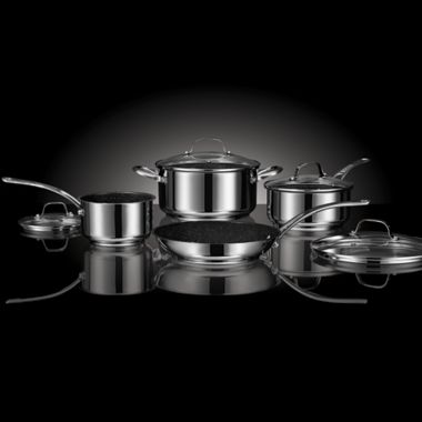 Starfrit the Rock Nonstick Stainless Steel 8-Piece Cookware Set. View a larger version of this product image.
