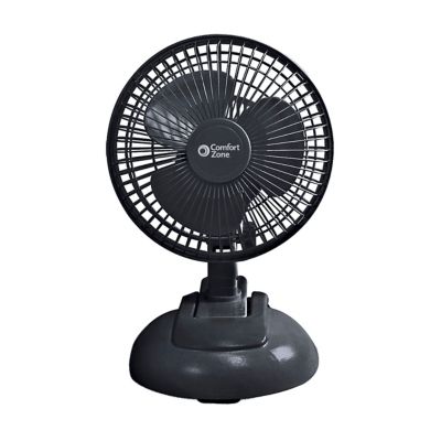 Comfort Zone 2-Speed 6-Inch Clip Fan with Base in Black
