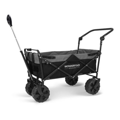 WonderFold&reg; Wagon S2 Beach Tire Push and Pull Folding Wagon