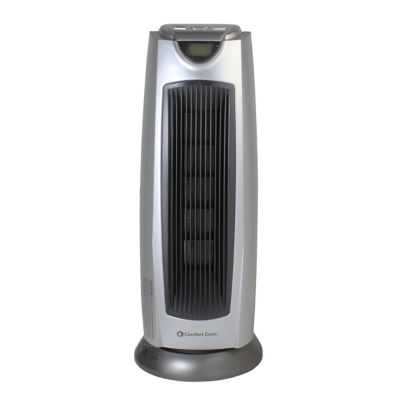 Comfort Zone CZ499R Tower Heater with Remote in Silver