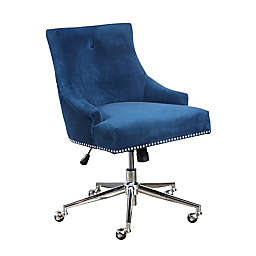 Luxe Button Back Office Chair in Blue
