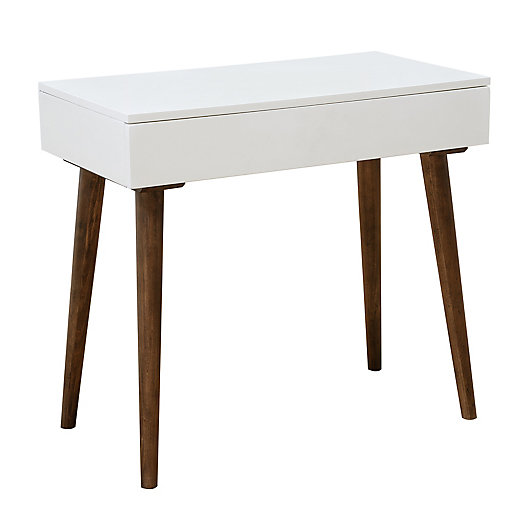 Alternate image 1 for HomeFare Mid-Century Modern Mini Desk in White