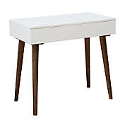 HomeFare Mid-Century Modern Mini Desk in White
