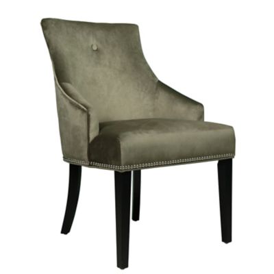 Safavieh Bacall Velvet Dining Chair In, Open Back Velvet Dining Chair In Moss Green