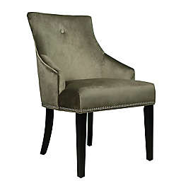 Nailhead-Trimmed Velvet Upholstered Dining Arm Chair