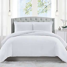 Charisma® Solid Matelasse 3-Piece Reversible Queen Duvet Cover Set in White