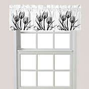 Laural Home&reg; Monochromatic Black Tulips Window Valance in Black/White