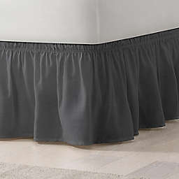 EasyFit™ Solid Twin/Full Ruffled Bed Skirt in Charcoal