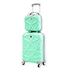 Alternate image 0 for AMKA Gem 2-Piece Hardside Spinner Carry-On Cosmetic Luggage Set in Mint