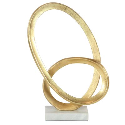 Ridge Road Dcor Gold Looped Abstract Sculpture on Marble Base image