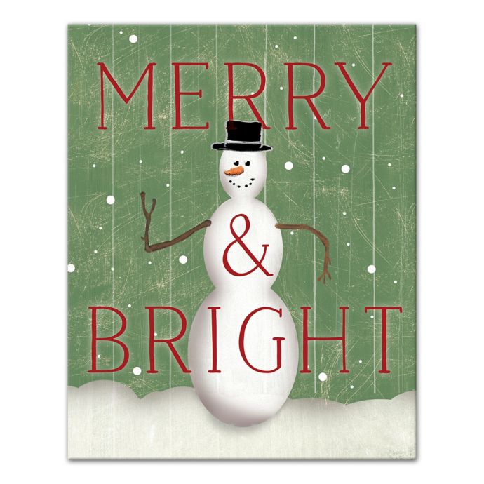 Merry Bright Snowman 8x10 Canvas Wall Art Bed Bath And Beyond Canada