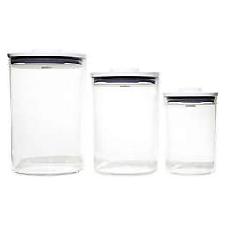 OXO Good Grips® 3-Piece POP Round Canister Set in White