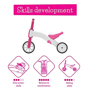Chillafish Bunzi Gradual Balance Bike and Tricycle in Pink. View a larger version of this product image.