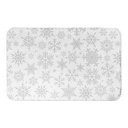 Designs Direct Snowflakes 34" x 21" Bath Mat in Grey