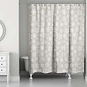 Snowflakes on Beige Shower Curtain