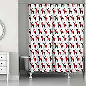 Buffalo Check Deer Pattern Shower Curtain