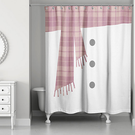 Pink Snowman Scarf And Ons Shower, Scarf Shower Curtain