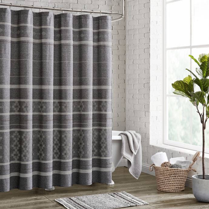 72 Inch X 72 Inch Meera Shower Curtain In Grey Bed Bath Beyond