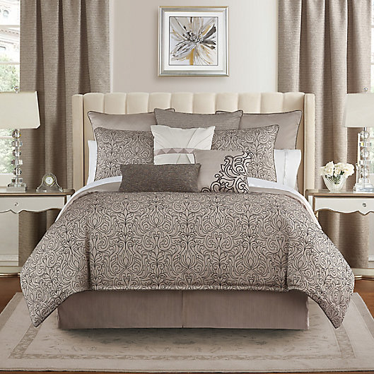 Alternate image 1 for Waterford® Patrizia 4-Piece Reversible King Comforter Set in Mocha