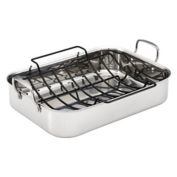 Anolon&reg; Tri-Ply Clad Nonstick 17-Inch x 12.5-Inch Stainless Steel Rectangular Roaster w/Rack