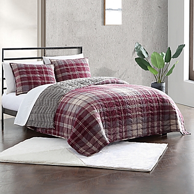 UGG&reg; Beacon 2-Piece Twin Quilt Set in Cabernet Plaid. View a larger version of this product image.