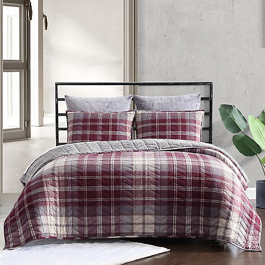 Alternate image 1 for UGG® Beacon 3-Piece Full/Queen Quilt Set in Cabernet Plaid