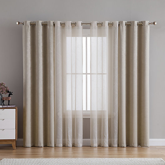 Alternate image 1 for VCNY Home Hudson Grommet Room Darkening Window Curtain Panels in Taupe (Set of 4)