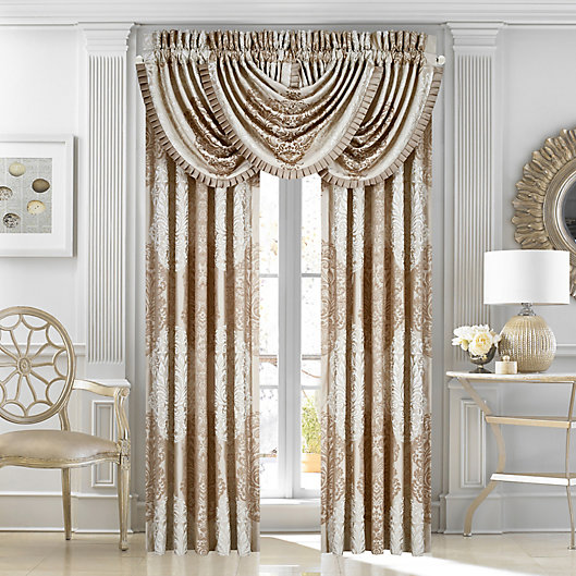 J Queen New York Roosevelt Lined Window Panel Curtain Grommet Gold 50*84 Inch 
