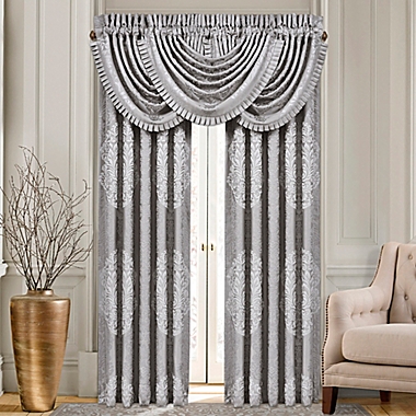 J. Queen New York&trade; La Scala 2-Pack 95-Inch Rod Pocket Window Curtain Panels in Silver. View a larger version of this product image.