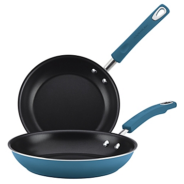 Rachael Ray&reg; Classic Brights Nonstick Hard Enamel 2-Piece Skillet Set in Marine Blue. View a larger version of this product image.
