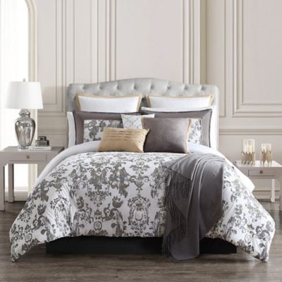 Reverie 14 Piece Comforter Set In Grey, What Size Comforter Fits A Split King Bed