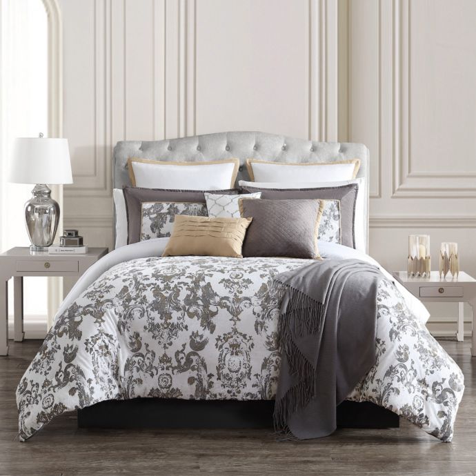 Reverie 14-Piece Comforter Set in Grey/Gold | Bed Bath & Beyond