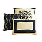 Alternate image 6 for Saraya 14-Piece King Comforter Set in Black/Gold