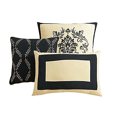 Saraya 14-Piece King Comforter Set in Black/Gold. View a larger version of this product image.