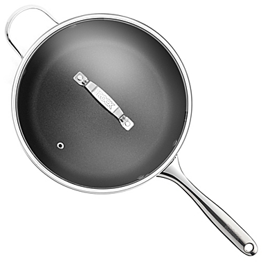 Starfrit the Rock Diamond Nonstick 11-Inch Aluminum Covered Deep Fry Pan in Black. View a larger version of this product image.