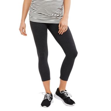 Motherhood Maternity&reg; Secret Fit Belly Maternity Crop Legging in Grey. View a larger version of this product image.