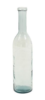 Ridge Road D&eacute;cor Clear Glass Long Neck Bottle Vase in Aquamarine