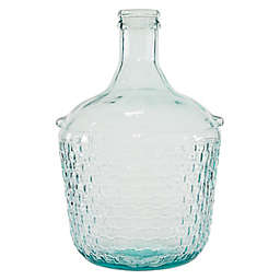 Ridge Road Décor Large Glass Jug Vase with Honeycomb Pattern