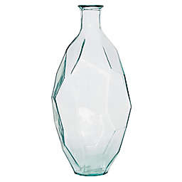 Ridge Road Décor Tall Soda Lime Glass Flower Vase with Angular Body