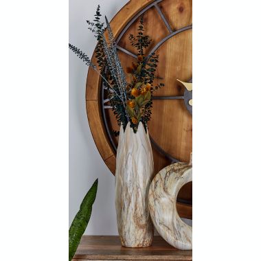 Ridge Road Decor Ceramic Vase with Jagged Mouth. View a larger version of this product image.