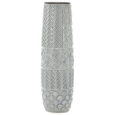 Ridge Road D&eacute;cor Tall Eclectic Stoneware Vase in Grey