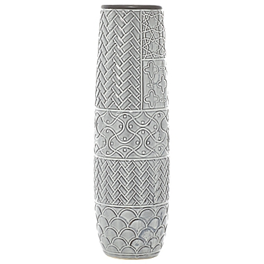 Ridge Road D&eacute;cor Tall Eclectic Stoneware Vase in Grey. View a larger version of this product image.