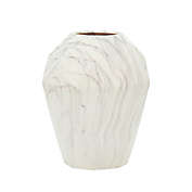 Ridge Road D&eacute;cor Marbled Ceramic Vase in White