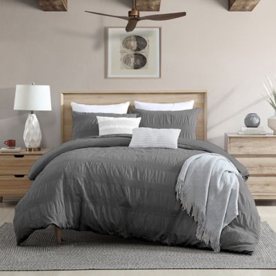 Moselle Ruched Waffle 3-Piece Duvet Cover Set